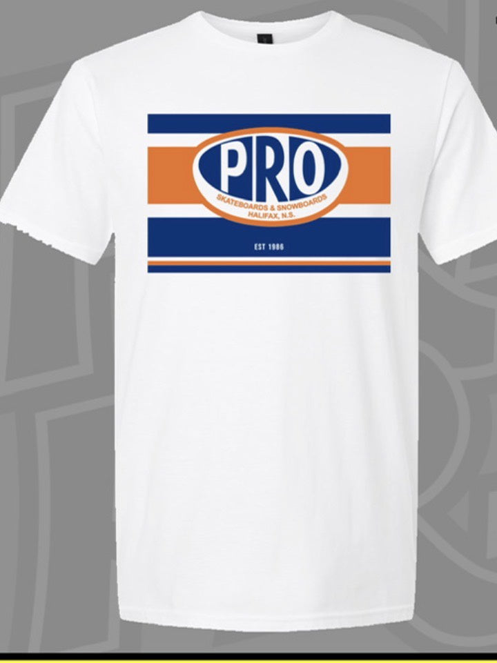 Pro Skates Proilers T-Shirt - White/Orange-Blue