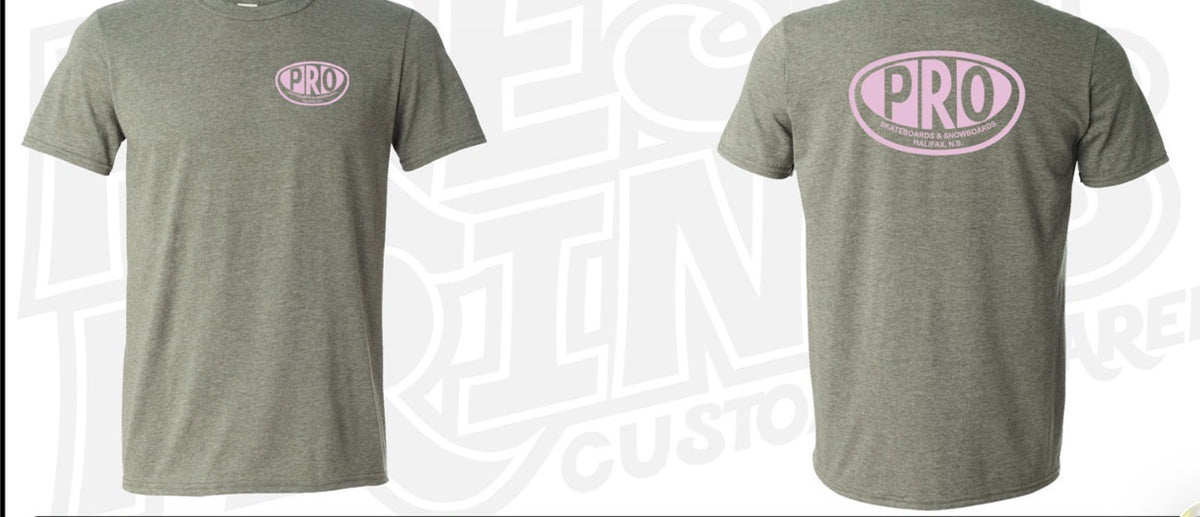 Pro Skates Classic Proval T-Shirt - Heather Military/Pink
