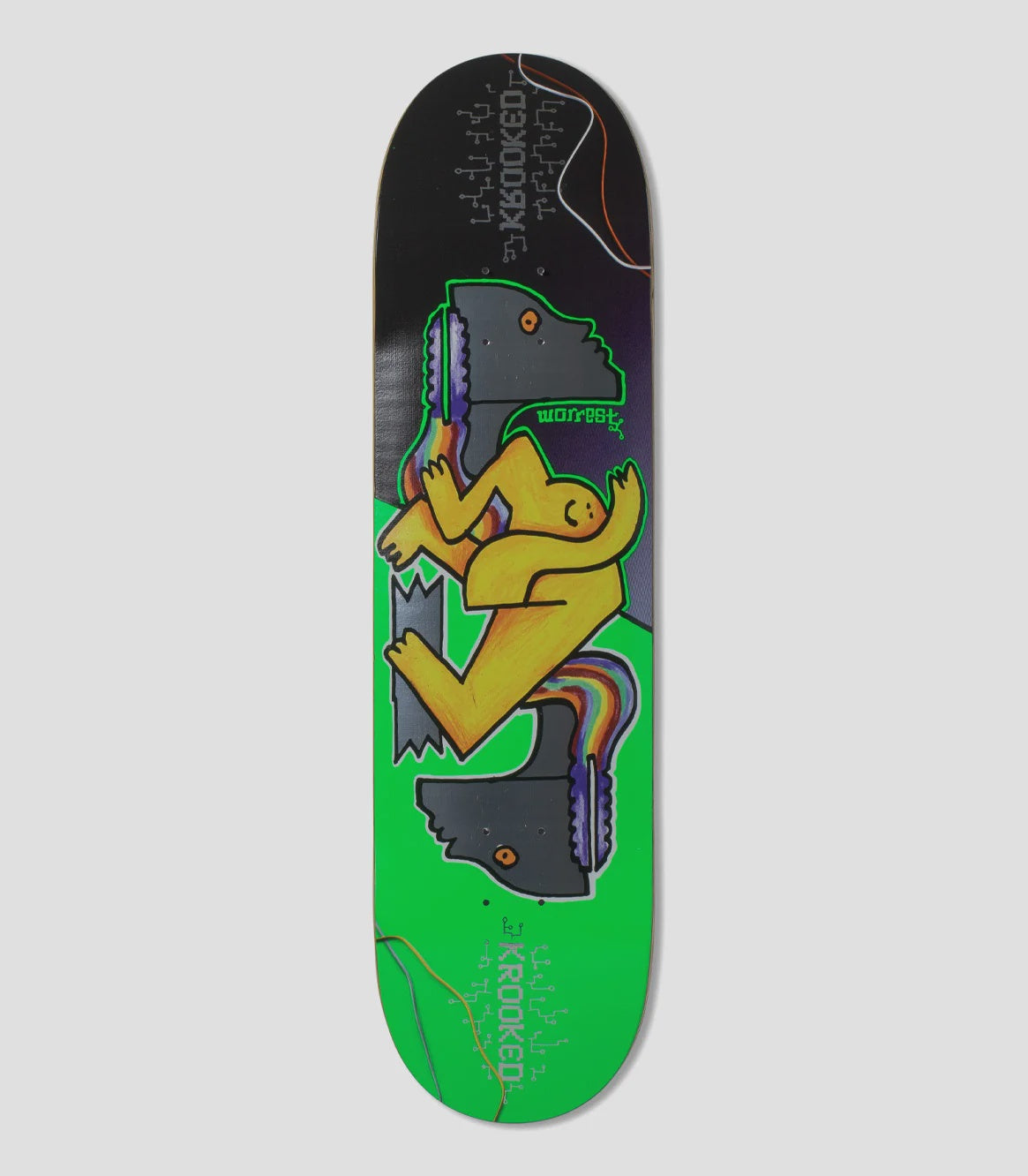 Krooked Worrest Neon Robot Slick Deck - Green