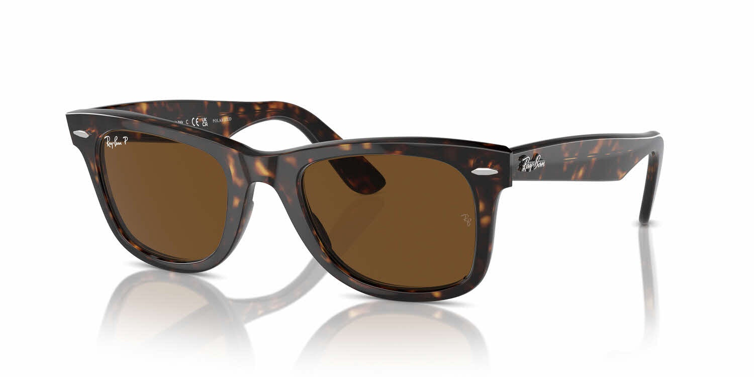 Ray-Ban Wayfarer RB2140 Polarized Sunglasses - Tortoise/Crystal Brown