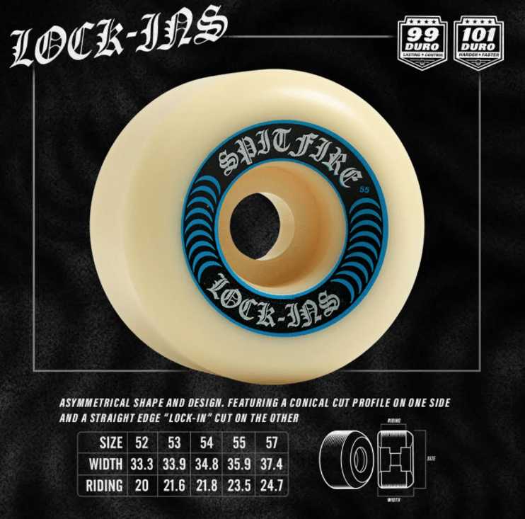 Spitfire F4 99D Lock-In Wheels - Natural