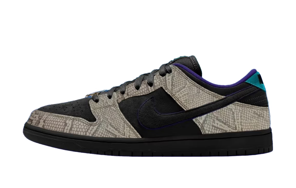 Nike SB Dunk Low Pro Shoe - Sting/Black/Bright Spruce/Fierce Purple