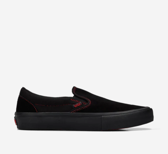 Vans Skate Slip-On Shoe - Black/Black/Red
