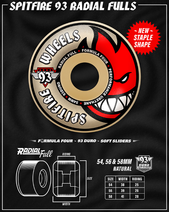 Spitfire F4 93D Radial Full Wheels - Natural
