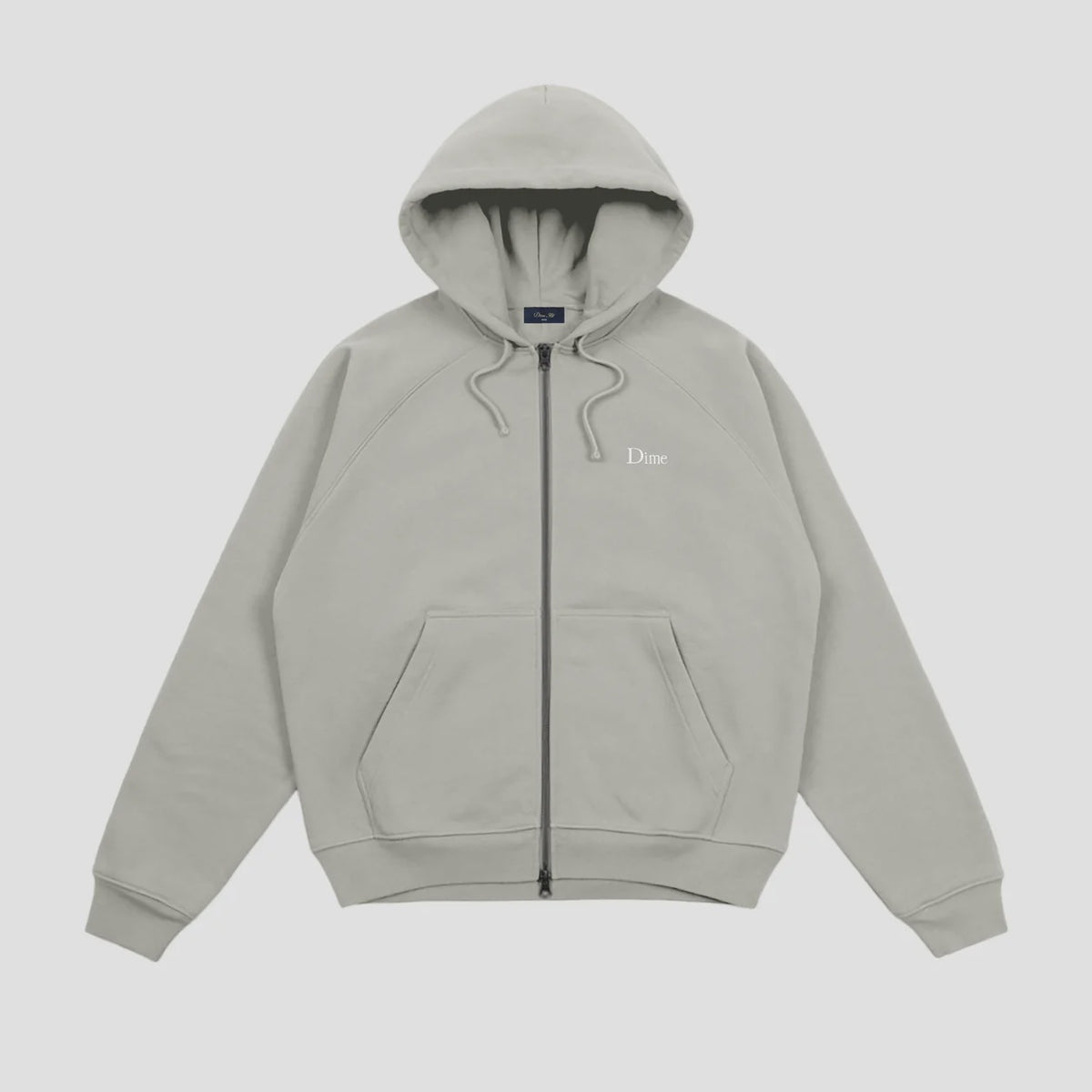 Dime Classic Small Logo Zip-Up Hooded Sweater - Iron