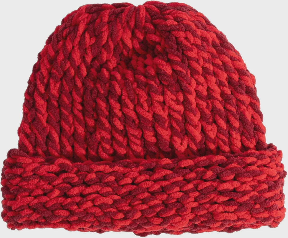 Coal Lampshade Cuffed Beanie - Red Marble