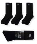 Tired OG Logo 3 Pack Crew Socks - Black