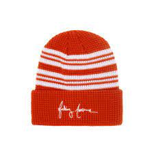 Fucking Awesome Cursive Waffle Cuff Beanie - Orange