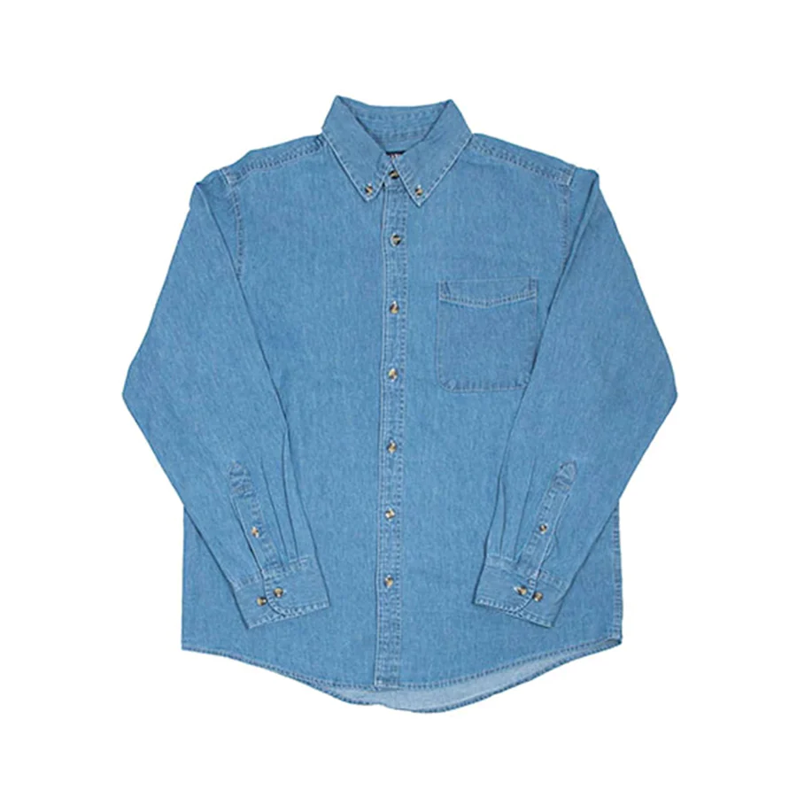 Quarter Snacks Pop Art Embroidered Denim Shirt - Blue
